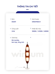 Đèn sàn Surfboard trang trí nhà kiểu cổ điển, điều chỉnh ánh sáng bằng remote - DSA01