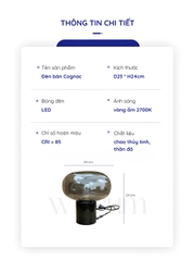 Đèn bàn thân đá chao thủy tinh sang trọng DBB012