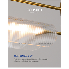 Đèn thả quầy pha chế quán cafe, đèn thanh dài thả bàn ăn led linear khung sắt chụp đèn acrylic - DPB