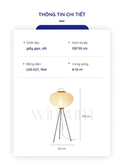 Đèn sàn akari chụp đèn giấy gạo phong cách Nhật Bản - DSA03