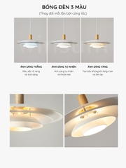 Đèn thả trần PH5 phối vân gỗ phong cách Bắc Âu