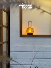 Đèn bàn thủy tinh không dây, đèn ngoài trời trang trí bàn ăn có tay xách, sạc điện USB - DBA02