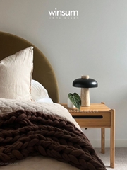 Đèn bàn thân đá Travertine, đèn ngủ để đầu giường, đèn đọc sách thiết kế Đan Mạch - DBB011