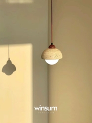 Đèn thả trần đá travertine, đèn thả đầu giường, đèn trang trí quầy bar, đảo bếp - winsum.decor DPA05