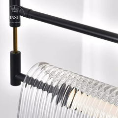 Đèn thả quầy pha chế quán cafe, đèn thanh dài thả bàn ăn led linear khung sắt chụp đèn acrylic - DPB