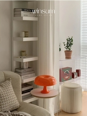 Đèn để bàn hình nấm màu cam, đèn ngủ trang trí phòng phong cách retro - DBB06