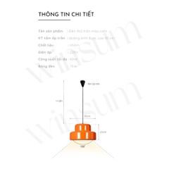Đèn treo thả bàn ăn ORANGE LAMP trang trí nhà phong cách Bắc Âu - DPB09