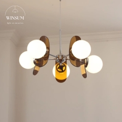Đèm chùm phòng khách acrylic style Bắc Âu, đèn thả bàn ăn sang trọng - DCB02
