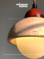 Đèn thả trần đá travertine, đèn thả đầu giường, đèn trang trí quầy bar, đảo bếp - winsum.decor DPA05