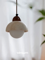 Đèn thả trần đá travertine, đèn thả đầu giường, đèn trang trí quầy bar, đảo bếp - winsum.decor DPA05