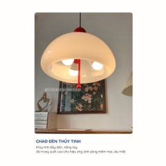Đèn thả trần Wabi-Sabi thủy tinh hình chuông gió trang trí cửa hàng, quán cafe - DPB02