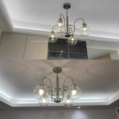 Đèn chùm bóng thủy tinh trong suốt