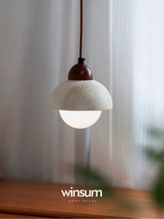 Đèn thả trần đá travertine, đèn thả đầu giường, đèn trang trí quầy bar, đảo bếp - winsum.decor DPA05