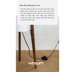 Đèn sàn chân gỗ phong cách Zen