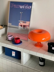 Đèn để bàn hình nấm màu cam, đèn ngủ trang trí phòng phong cách retro - DBB06