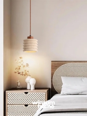 Đèn thả Candeerio chất liệu đá travertine, đèn thả đầu giường