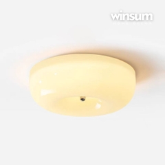 Đèn ốp trần thủy tinh màu kem  Cream Pudding DTB06