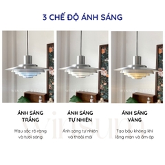 Đèn thả quầy bar, đảo bếp màu bạc hình UFO chao đèn hợp kim nhôm trang trí nhà cửa - DPB01