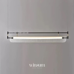 Đèn thả quầy pha chế quán cafe, đèn thanh dài thả bàn ăn led linear khung sắt chụp đèn acrylic - DPB