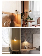 Đèn thả trần đá travertine, đèn thả đầu giường, đèn trang trí quầy bar, đảo bếp - winsum.decor DPA05