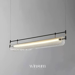Đèn thả quầy pha chế quán cafe, đèn thanh dài thả bàn ăn led linear khung sắt chụp đèn acrylic - DPB