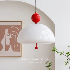 Đèn thả trần Wabi-Sabi thủy tinh hình chuông gió trang trí cửa hàng, quán cafe - DPB02