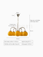 Đèn Chùm hạt đậu Bauhaus chụp thủy tinh sang trọng - DCA