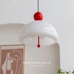 Đèn thả trần Wabi-Sabi thủy tinh hình chuông gió trang trí cửa hàng, quán cafe - DPB02