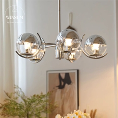 Đèn Chùm Bắc Âu phong cách Bauhaus chụp thủy tinh sang trọng - DCB01