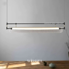 Đèn thả quầy pha chế quán cafe, đèn thanh dài thả bàn ăn led linear khung sắt chụp đèn acrylic - DPB