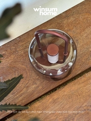 Đèn bàn thủy tinh không dây, đèn ngoài trời trang trí bàn ăn có tay xách, sạc điện USB - DBA02