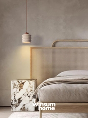 Đèn thả Candeerio chất liệu đá travertine, đèn thả đầu giường