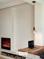 Đèn thả đá travertine hình trụ, đèn thả đầu giường