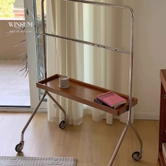 Kệ treo tivi có bánh xe di chuyển, khung thép chắc chắn, thiết kế đơn giản hiện đại - K01