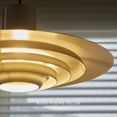 Đèn thả quầy bar, đảo bếp màu bạc hình UFO chao đèn hợp kim nhôm trang trí nhà cửa - DPB01