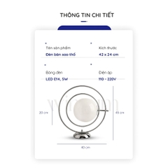 Đèn ngủ hình sao thổ Saturn lamp , chao đèn thủy tinh, điều chỉnh ánh sáng