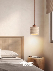 Đèn thả Candeerio chất liệu đá travertine, đèn thả đầu giường