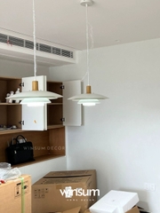 Đèn thả trần PH5 phối vân gỗ phong cách Bắc Âu