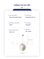 Đèn thả trần Verpan moon, có thể chỉnh dáng 360 độ