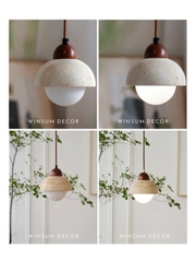 Đèn thả trần đá travertine, đèn thả đầu giường, đèn trang trí quầy bar, đảo bếp - winsum.decor DPA05