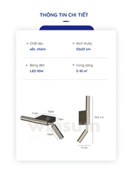 Đèn gắn tường 2 đầu, đèn ngủ đầu giường có chỉnh xoay các hướng sáng - Winsum Home