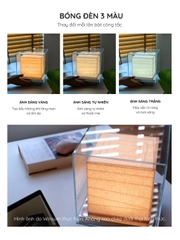 Đèn bàn khối lập phương lồng khung kính