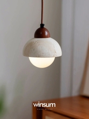 Đèn thả trần đá travertine, đèn thả đầu giường, đèn trang trí quầy bar, đảo bếp - winsum.decor DPA05