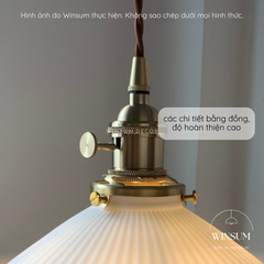 Đèn treo tường thân gỗ óc chó gấp gọn, chao gốm Vintage - DTB01