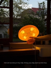 Đèn bàn Nesso màu vàng dáng nấm, đèn bàn trang trí ánh sáng ấm - winsum home