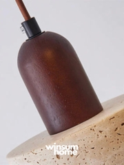 Đèn thả đá travertine hình trụ, đèn thả đầu giường