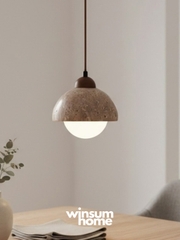 Đèn thả trần đá travertine, đèn thả đầu giường, đèn trang trí quầy bar, đảo bếp - winsum.decor DPA05