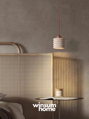 Đèn thả Candeerio chất liệu đá travertine, đèn thả đầu giường