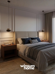 Đèn thả Cole chất liệu đá travertine kết hợp vòng gỗ