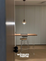 Đèn thả đá travertine hình trụ, đèn thả đầu giường